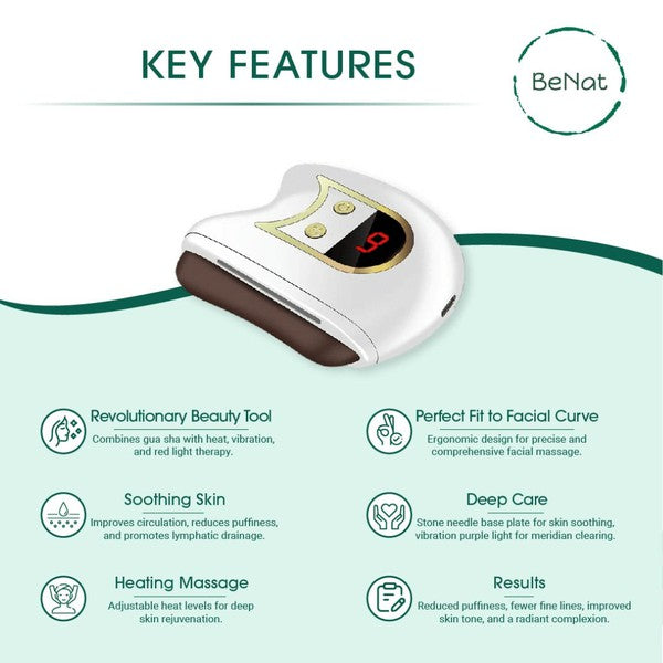 Electric Gua Sha Facial Sculpting Device, Soothing Skin, Comfortable Heating Massage, Perfect Fit to Facial Curve