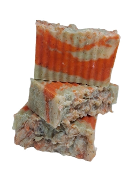 Natural Exfoliation & Gentle Care.
This soothing soap gently exfoliates the skin, helping to relieve irritation and deeply moisturize. Ingredients: palm oil, olive oil, coconut oil, oatmeal, and watermelon fragrance.