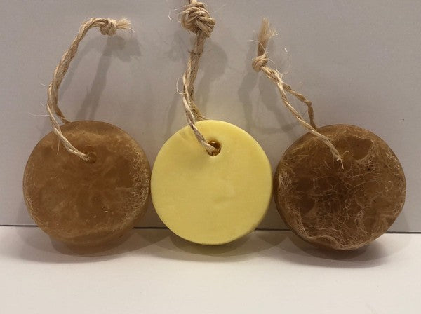 Skin-Soothing Bar Set. Loofah Soap Artisanal Bar Collection. Best way to cleanse and soothe your face and body. 